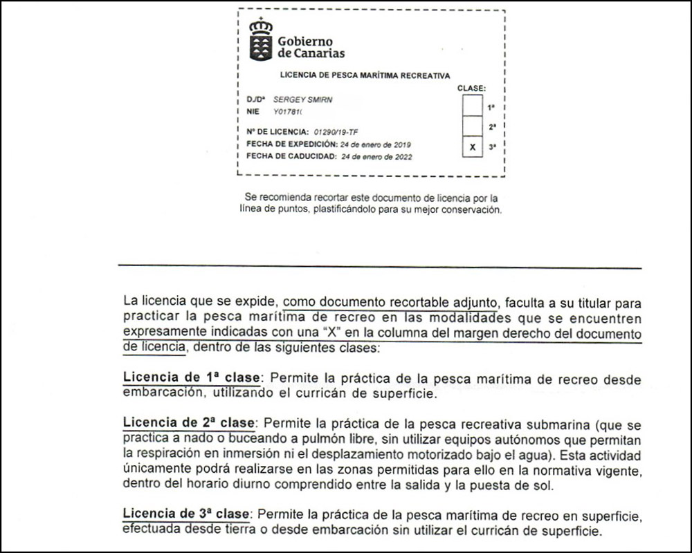 Fishing Permit License