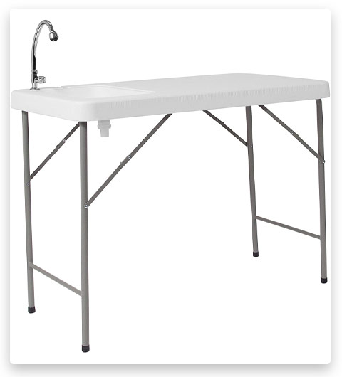 Flash Furniture Granite White Plastic Folding Table