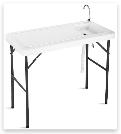 Goplus Portable Folding Table with Sink Faucet