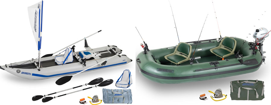 Amazon.com : BRIS 14.1 FT Inflatable Kayak Fishing Tender Inflatable  Poonton Boat with Air Floor : Sports & Outdoors