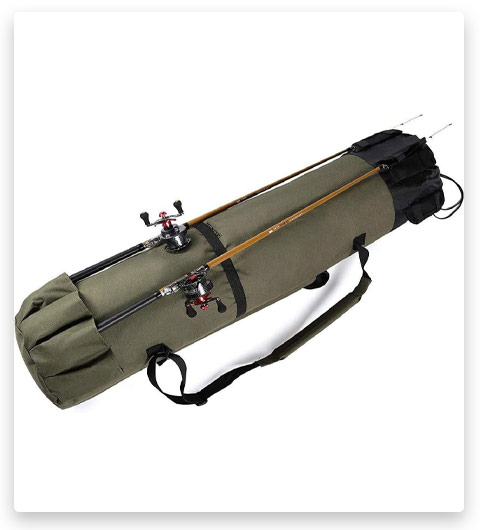 Fishing Rod Bag Portable Storage Case Pole Carrier Nylon Travel Tube Rack Tackle