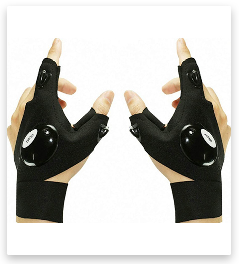 RexRod Fingerless Outdoor LED Flashlight Gloves