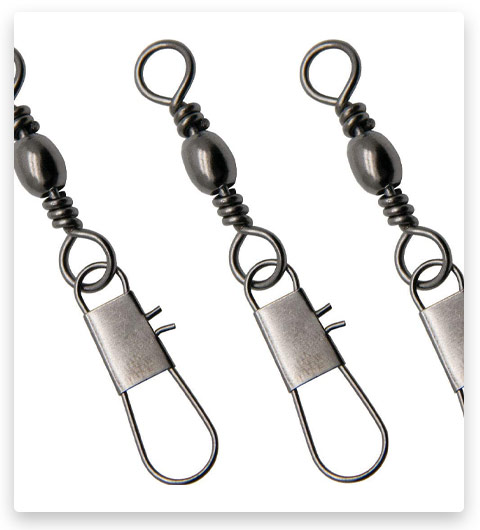 AMYSPORTS Fishing Tackle Barrel Swivel Snap High Strength Snap Swivel Saltwater Stainless Steel Fishing Barrel Snaps Interlock Snaps Freshwater Leader Lure Connnector Accessories 