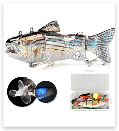 Fishing Lures Robotic Swimming-Auto Electric Lure Bait Wobblers For 4-Segment 