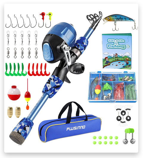 PLUSINNO Kids Fishing Pole Fishing Rod Combo