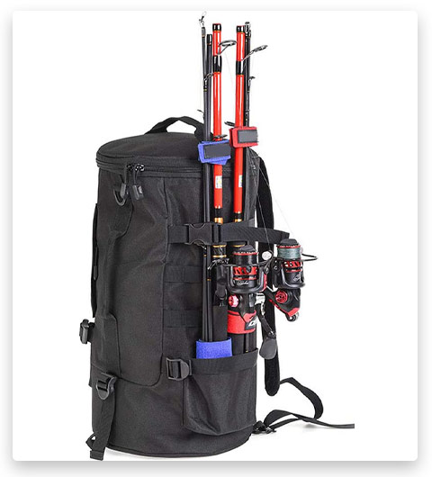 Pannow Fishing Tackle Backpack with Rod Holder
