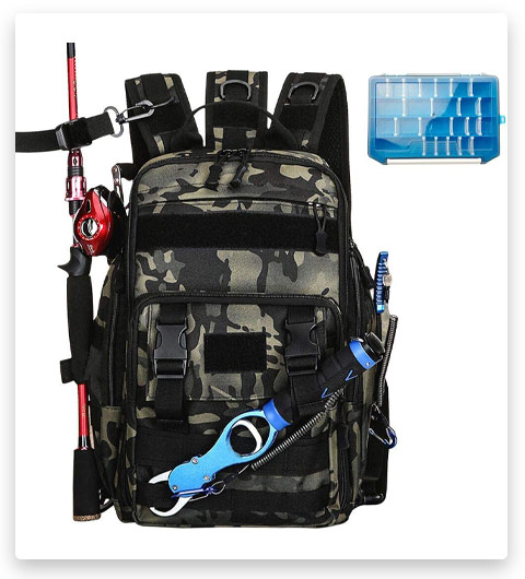 Thekuai Fishing Tackle Bag Waterproof with Rod Holder