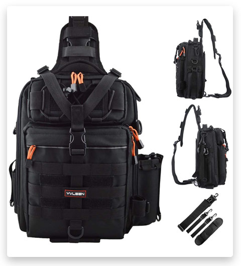 YVLEEN Fishing Tackle Backpack Water with Rod Holder