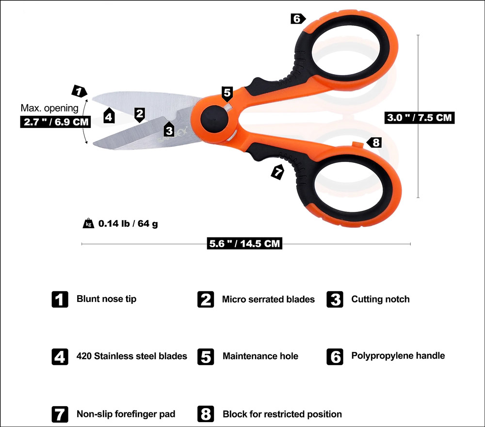 device of scissors for fishing