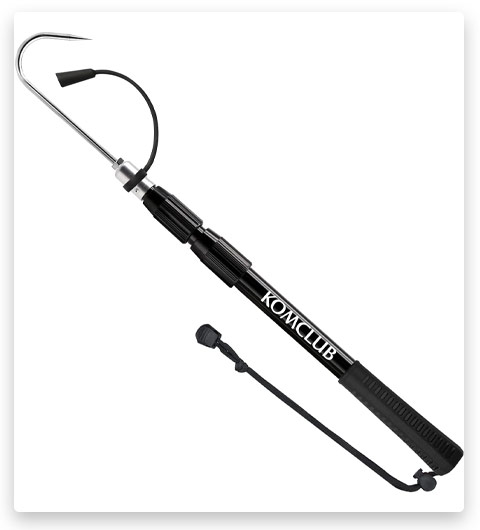 XWMR Telescopic Fish Gaff Soft EVA Handle Aluminium Alloy Pole for Saltwater Offshore Ice Fishing Tool Hand Gaff with Stainless Sea Fishing Spear Hook Tackle 